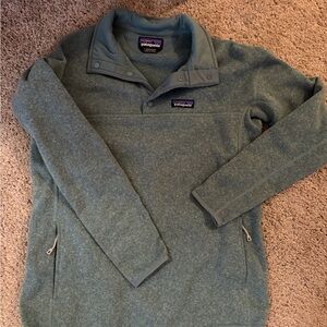 Patagonia Green Heather Snap-Button Pullover Fleece